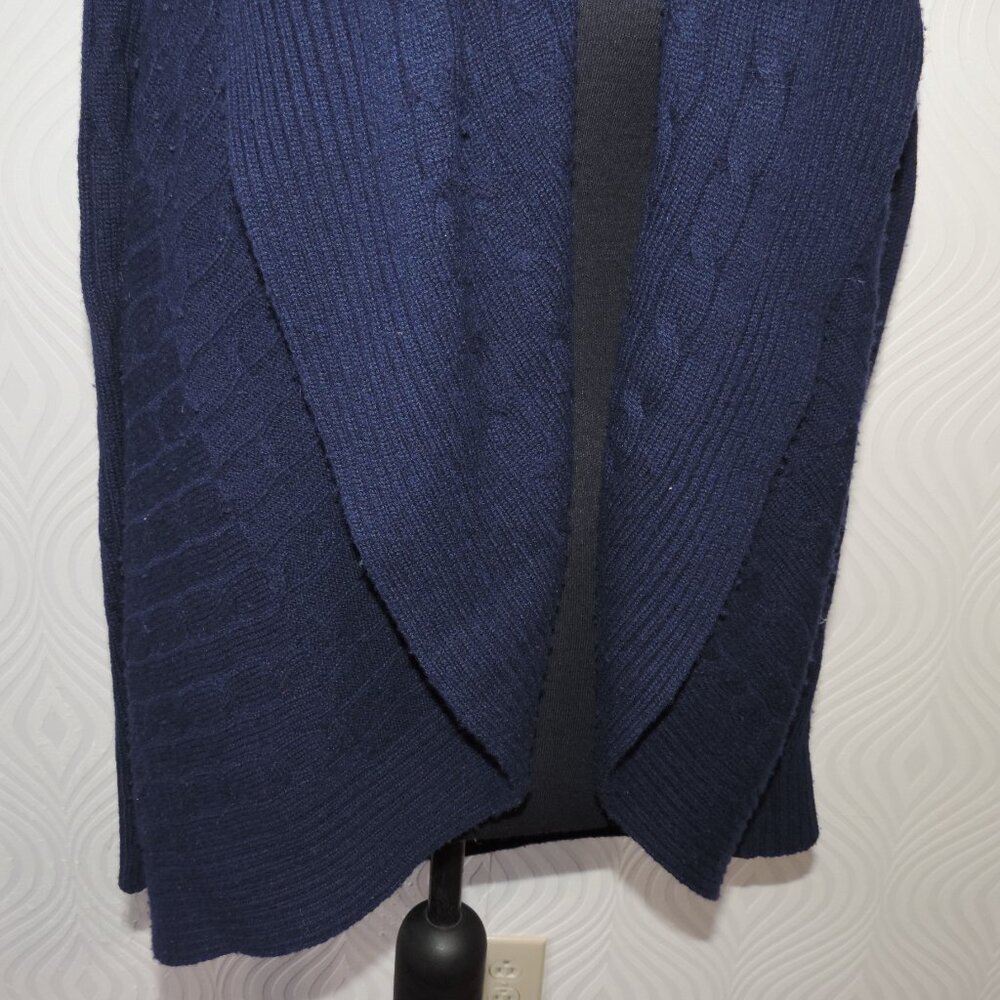 RALPH LAUREN Black Label sz M Navy Blue Cashmere Circle Sweater Cable Knit - Picture 12 of 16